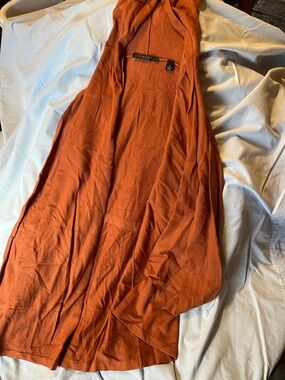 Cyrus Cozy Hooded Cardigan in Burnt Orange